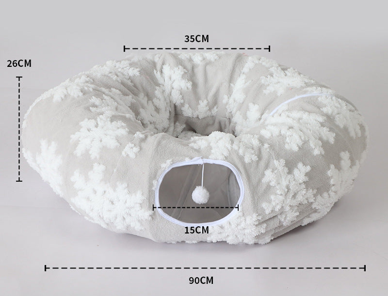 Plush Tunnel Cat Bed
