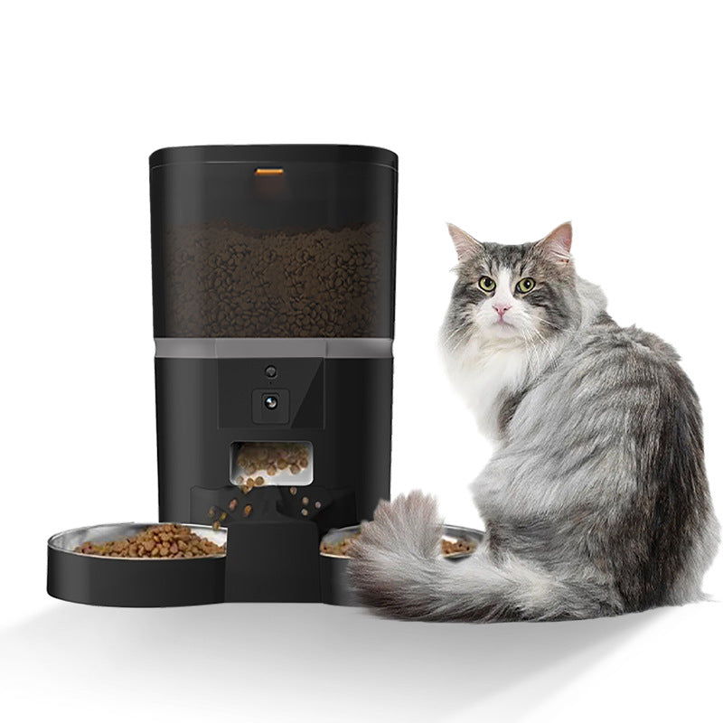 Distributeur intelligent de nourriture pour animaux avec caméra HD