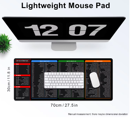 Tapis de souris avec touches de raccourci